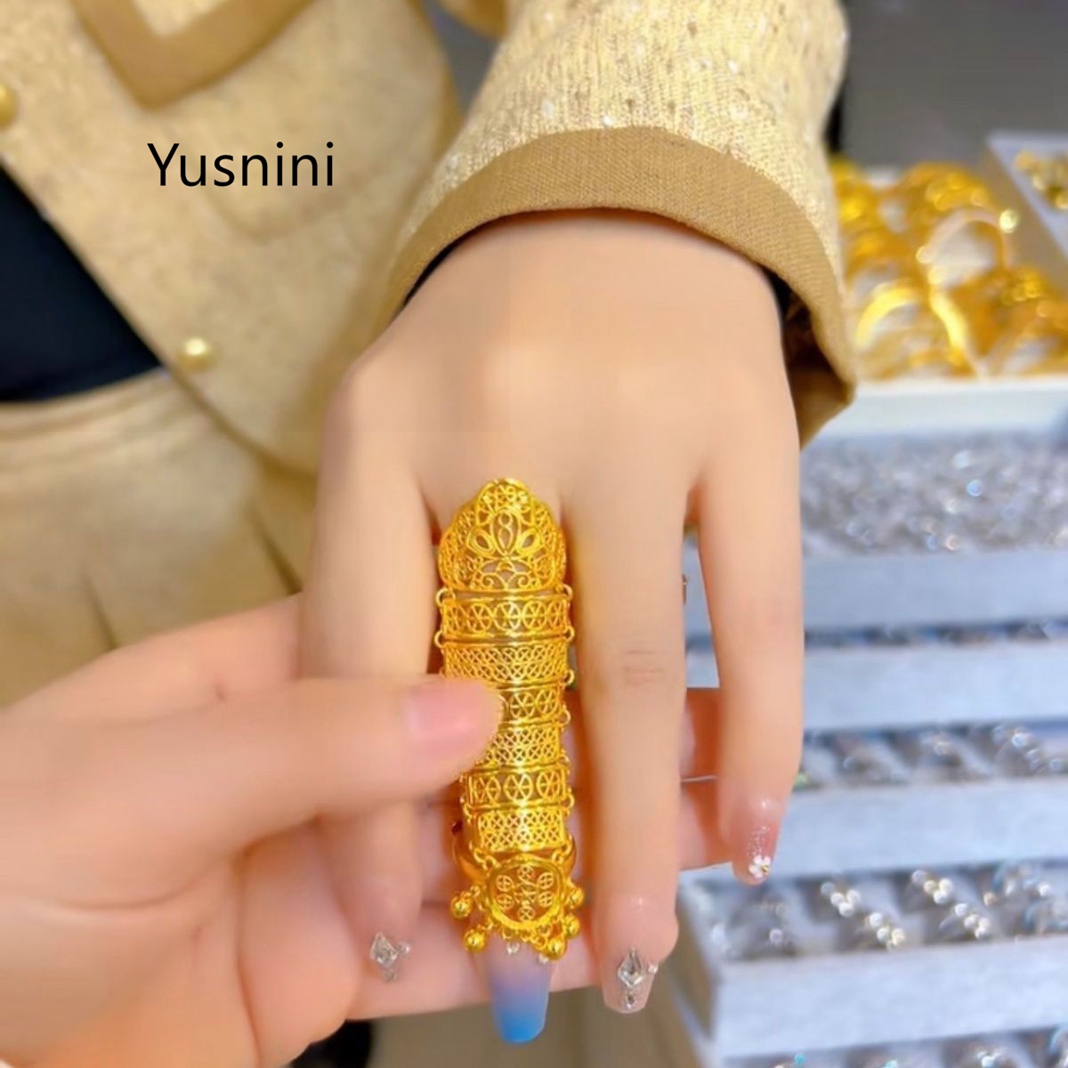 ホットセール中！新作ドバイジュエリー24K金メッキ中空エスニ - New Ethnic Fashion のレビューと価格