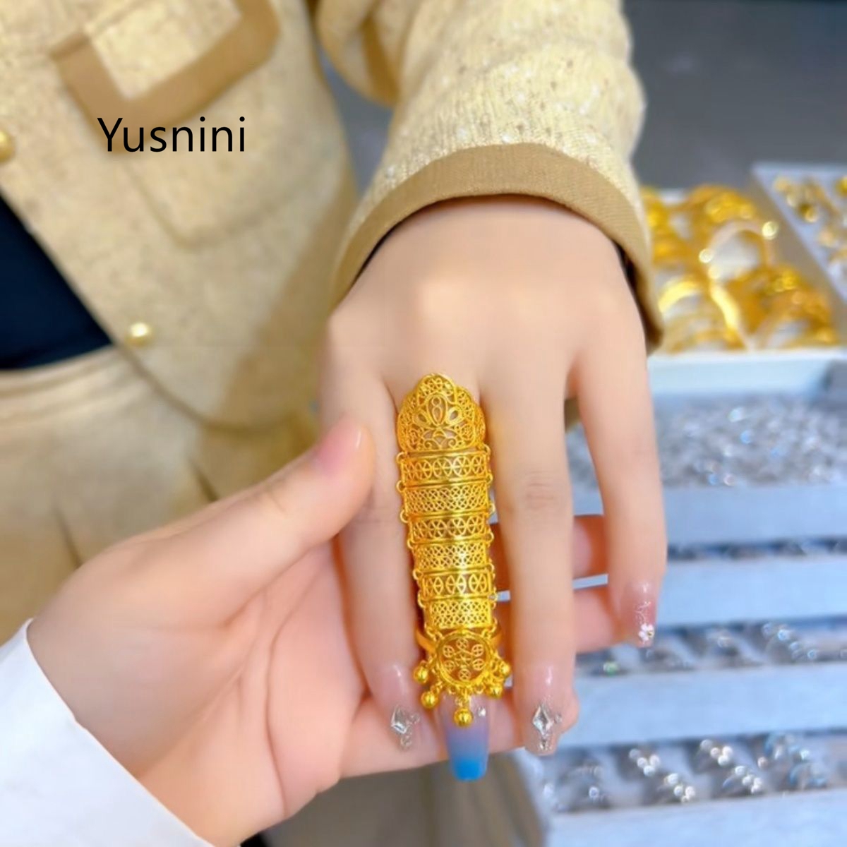 ホットセール中！新作ドバイジュエリー24K金メッキ中空エスニ - New Ethnic Fashion のレビューと価格