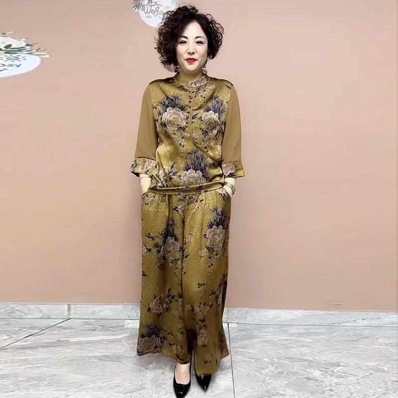 女性用ワイドレッグパンツセット,ルーズフィット,レディースフ - New Ethnic Fashion のレビューと価格