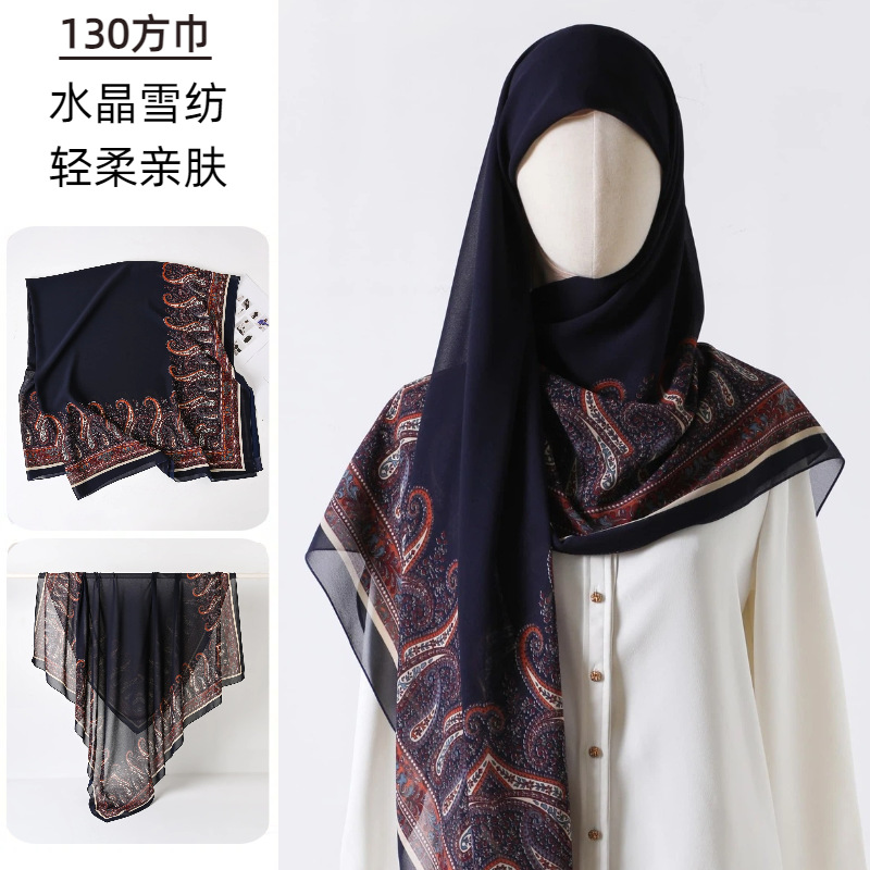 大正方形スカーフプリントガーゼハイエンド感触シルクスカーフ薄 - Go Ethnic Fashion のレビューと価格